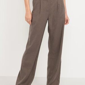 Old Navy Extra High-Waisted Taylor Wide-Leg Trouser Pants Houndstooth